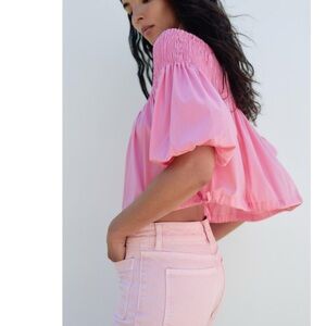 Zara NWT off the shoulders elasticized top/ L